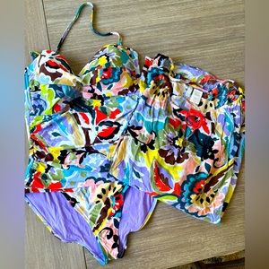 Anne Cole bathing suit and cover-up, bathing suit size 14, cover-up L